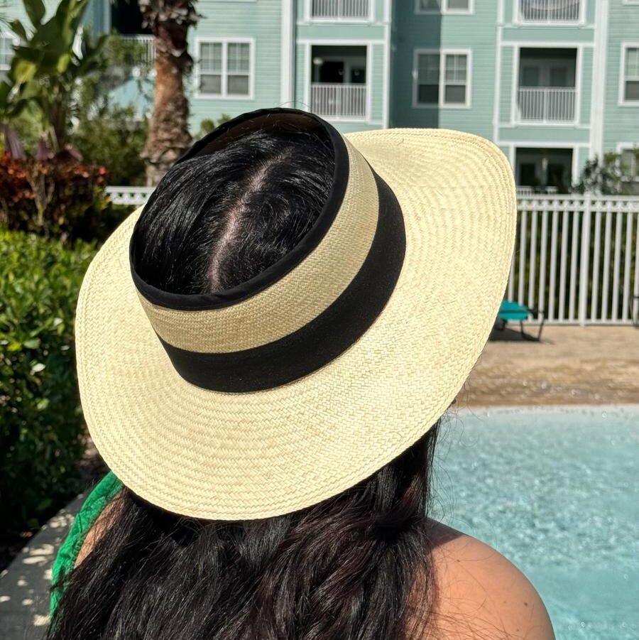Straw Visor Hat Wide Brim - Image 8