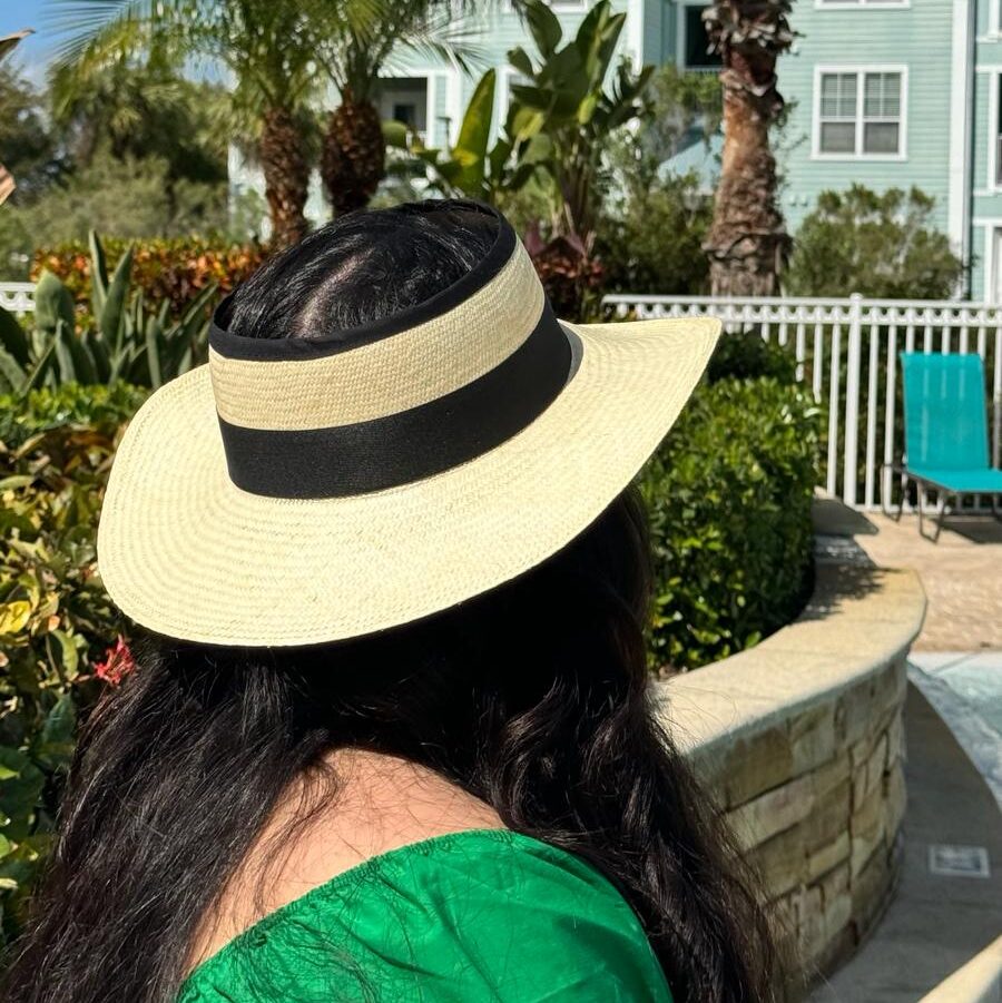 Straw Visor Hat Wide Brim - Image 7